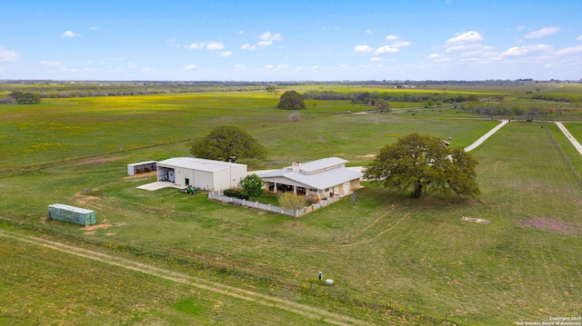 aerial view with a rural view