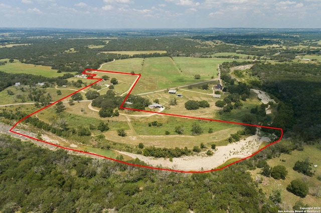 aerial view featuring a rural view