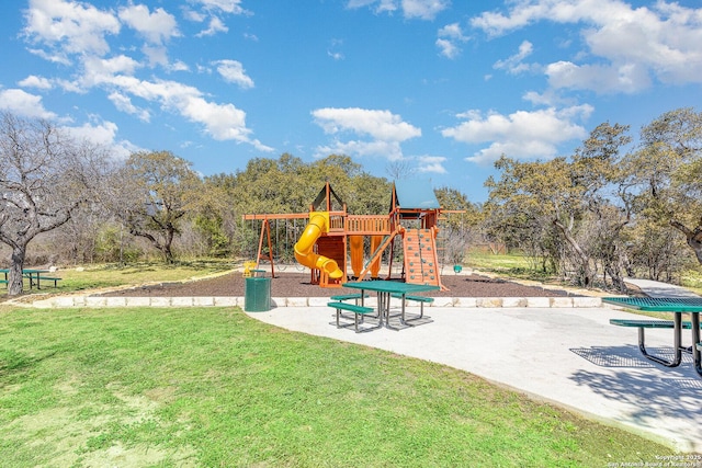 communal playground with a yard