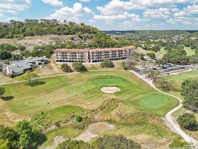 birds eye view of property featuring golf course view