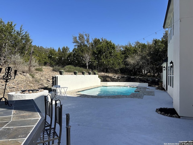 pool with a patio area