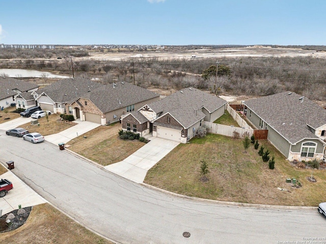 aerial view featuring a residential view