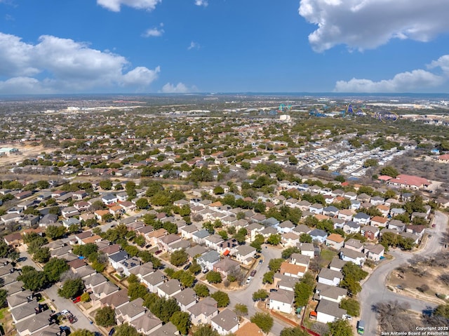 drone / aerial view with a residential view