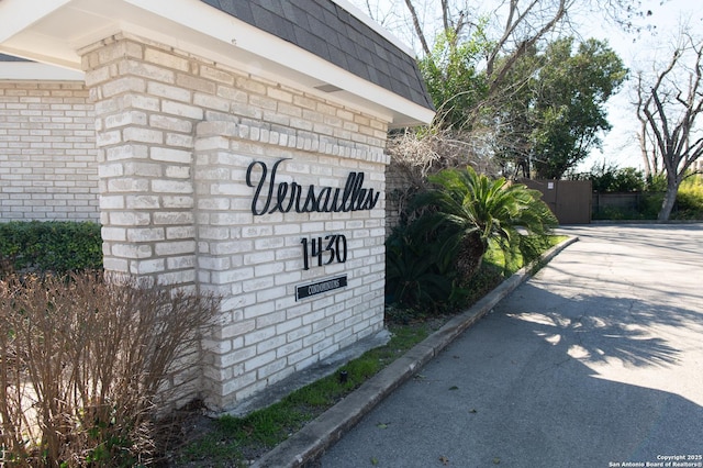 view of community sign