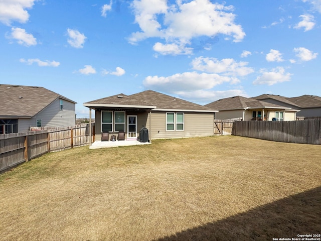 2832 Klein Way, New Braunfels, TX 78130 - rear view of property featuring a patio area, a fenced backyard, and a yard