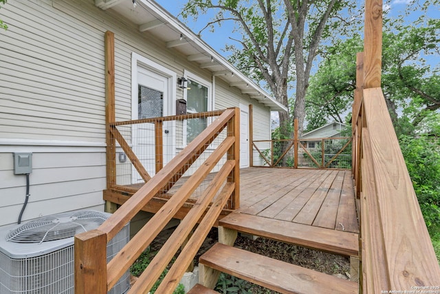 121 Harding, San Antonio, TX 78203 - wooden deck with central air condition unit