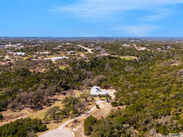 bird's eye view with a view of trees