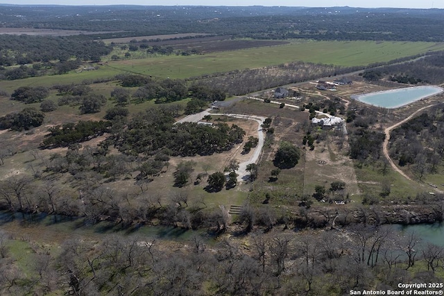 drone / aerial view with a rural view