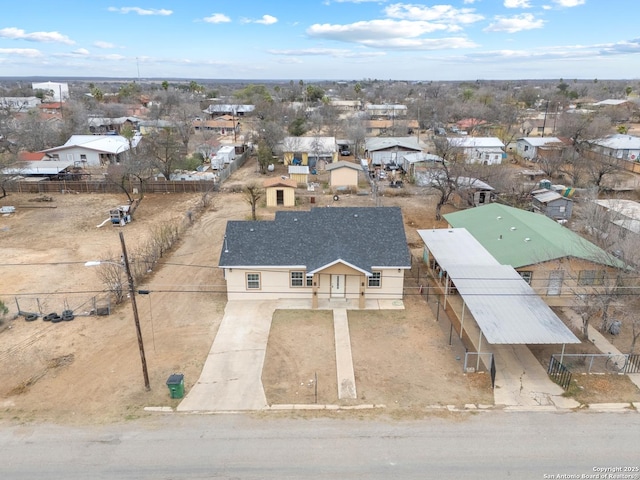 aerial view featuring a residential view