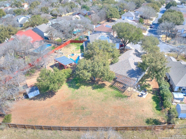 aerial view featuring a residential view