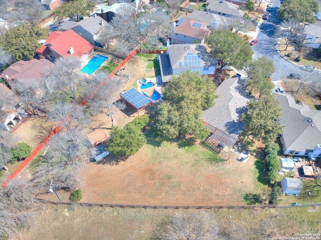 bird's eye view with a residential view