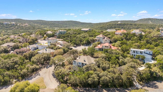 11217 Cave Crk, Helotes, TX 78023 - birds eye view of property featuring a residential view and a mountain view