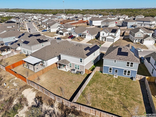 bird's eye view with a residential view