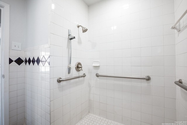 full bathroom featuring a shower stall