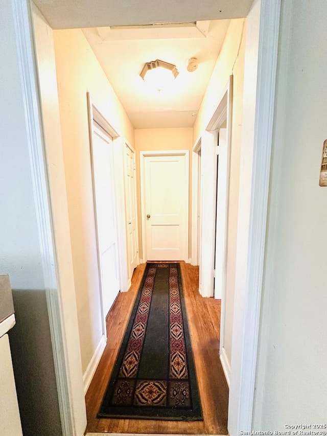 hall featuring wood finished floors