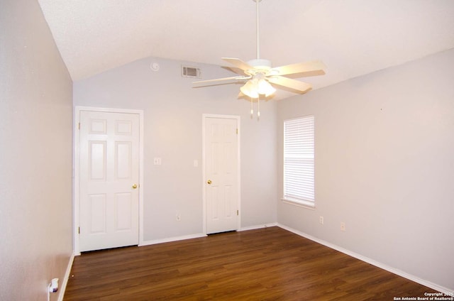 1102 E Hancock, Beeville, TX 78102 - unfurnished bedroom featuring wood finished floors, lofted ceiling, baseboards, and ceiling fan