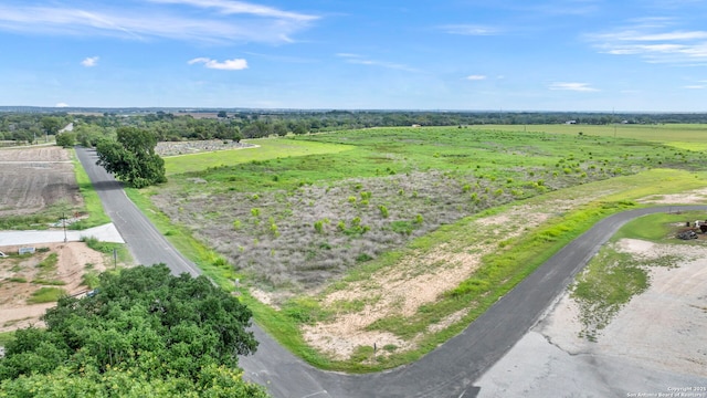 birds eye view of property featuring a rural view