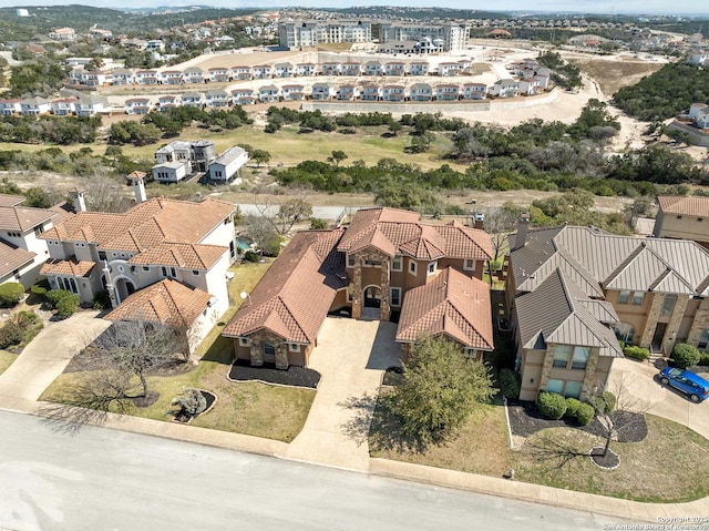 aerial view with a residential view