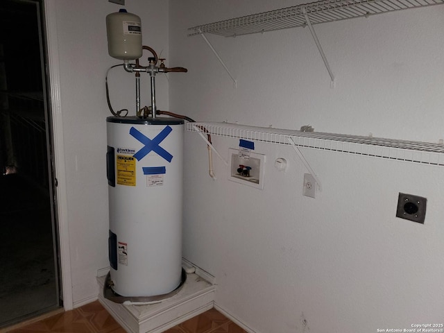 utility room with water heater