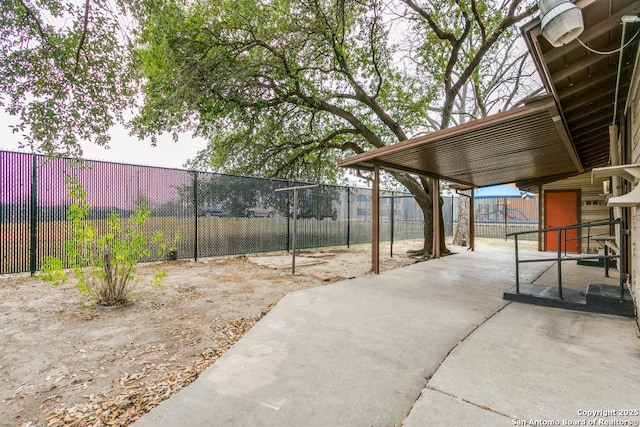 view of patio with a fenced backyard