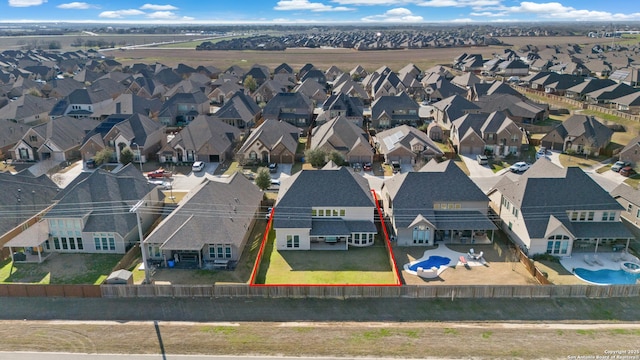 bird's eye view featuring a residential view