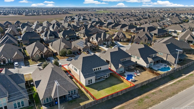 drone / aerial view with a residential view