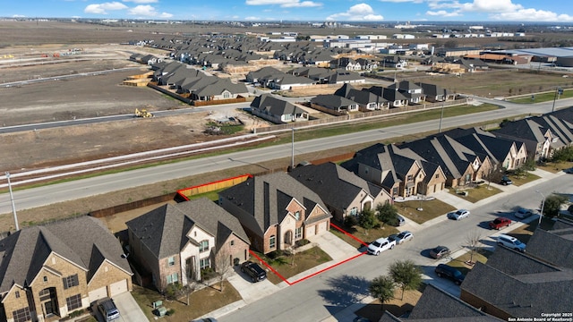 bird's eye view with a residential view