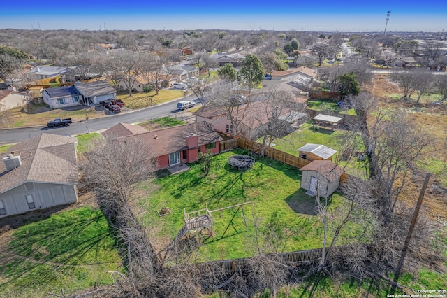 aerial view with a residential view