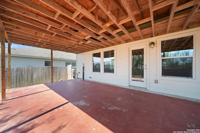 view of patio / terrace with fence