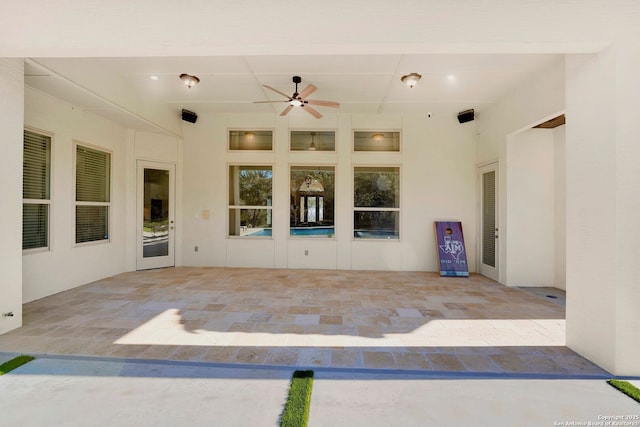 view of patio / terrace featuring ceiling fan