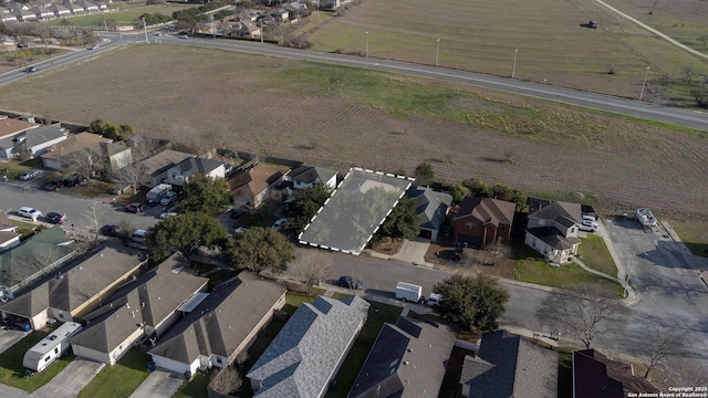 aerial view with a residential view