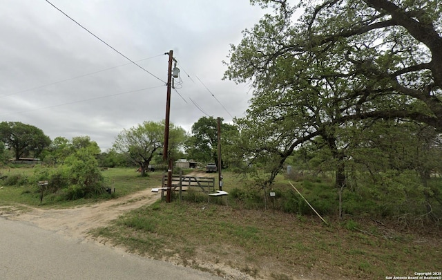 view of road featuring dirt driveway