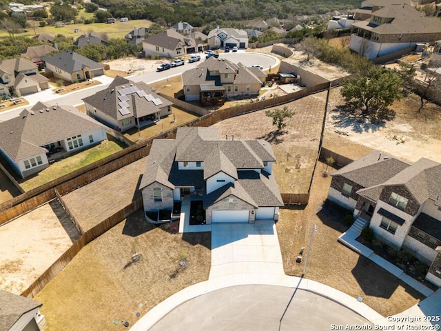 aerial view featuring a residential view