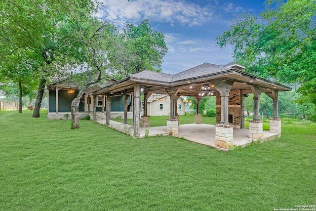 surrounding community featuring a patio area and a lawn