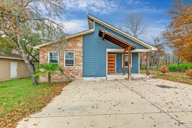 view of front of property with stone siding