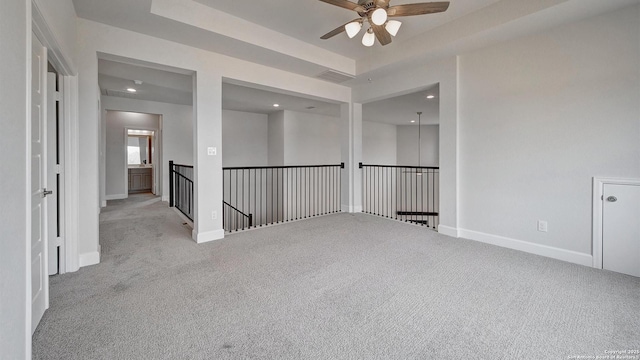 417 Verdad Way, Boerne, TX 78006 - carpeted spare room with ceiling fan, baseboards, and recessed lighting