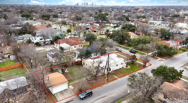 bird's eye view with a residential view