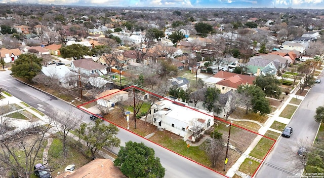 aerial view with a residential view