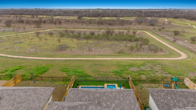 bird's eye view with a rural view