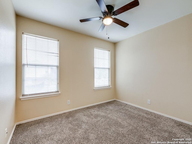 10327 Cougar Gap, San Antonio, TX 78251 - carpeted empty room with ceiling fan and baseboards