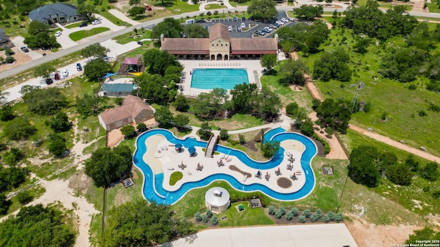 1207 Acquedotto, New Braunfels, TX 78132 - aerial overview of property's location with a pool area