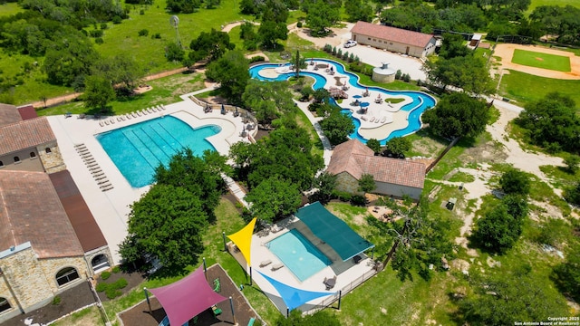 1207 Acquedotto, New Braunfels, TX 78132 - bird's eye view of a pool area