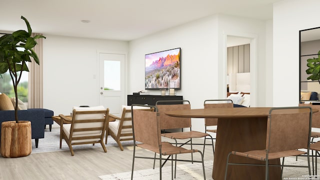 dining room featuring light wood-style flooring