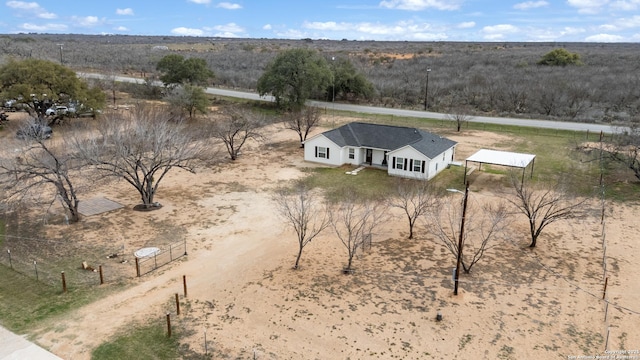 aerial view featuring a rural view