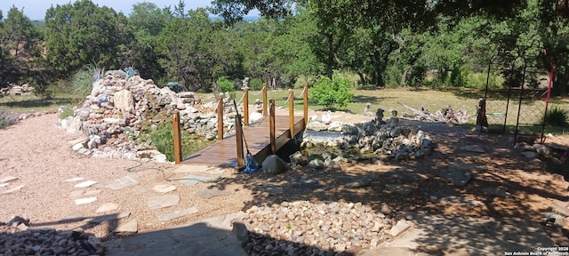 view of yard with a garden