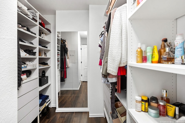 spacious closet featuring wood finished floors