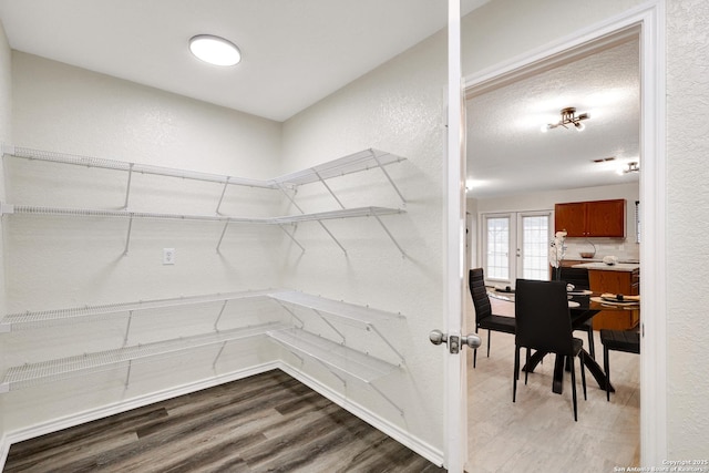 pantry with french doors and visible vents