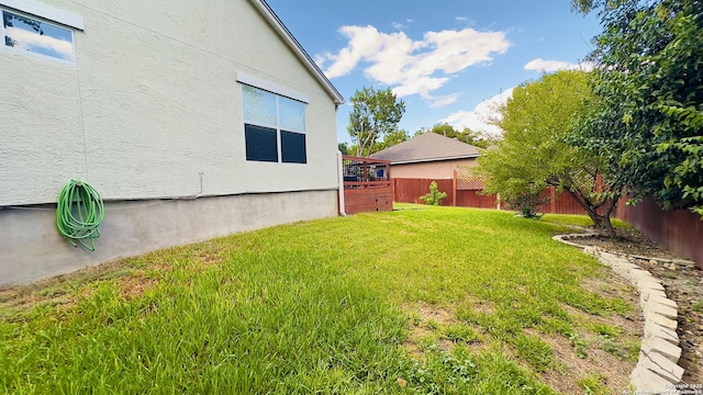 view of yard featuring a fenced backyard