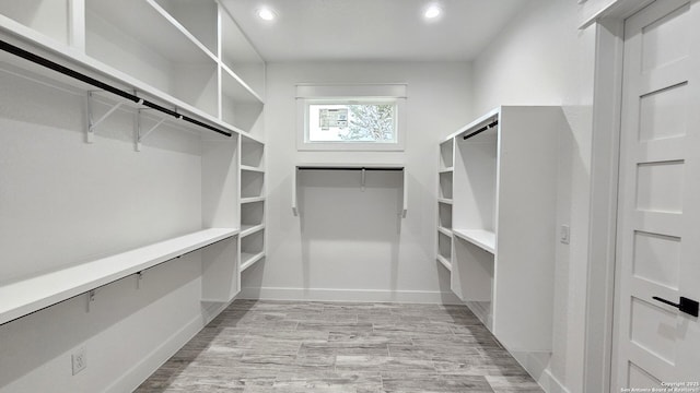 spacious closet featuring wood finished floors