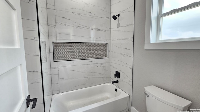 full bathroom with tub / shower combination and toilet